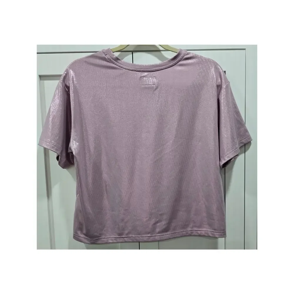 Converse Metallic Pink Shimmer Short Sleeve Tee Youth XL 13-15 Oversized Top
